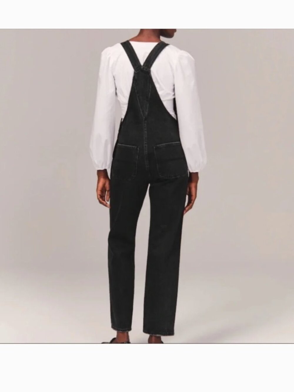Abercrombie & Fitch Washed Black Women's Small Denim Overalls Classic Fit - Picture 3 of 15